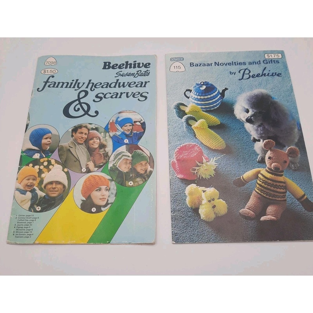 Beehive Susan Bates Family Headwear & Scarves, Bazaar Gifts Knitting Book